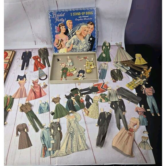2 ORIGINAL Whitman Paper Doll Sets VTG -1950's BRIDAL PARTY & 1952 DORIS DAY - Picture 4 of 16